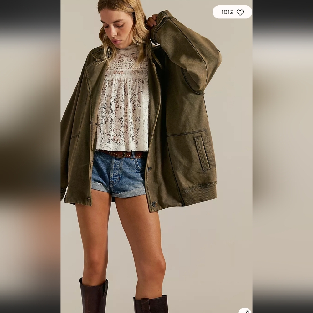 Free People  We The Free Home Office Cotton Cardi Jacket  Oversized Top